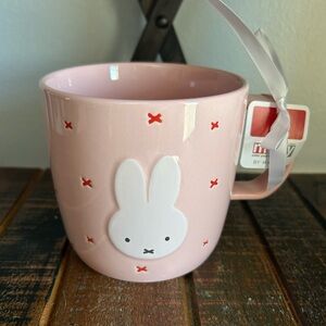 Miffy By Magenta Pink Ceramic Mug Valentine With Red Accents NEW